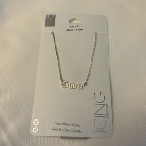 Icing Cancer Necklace Silver